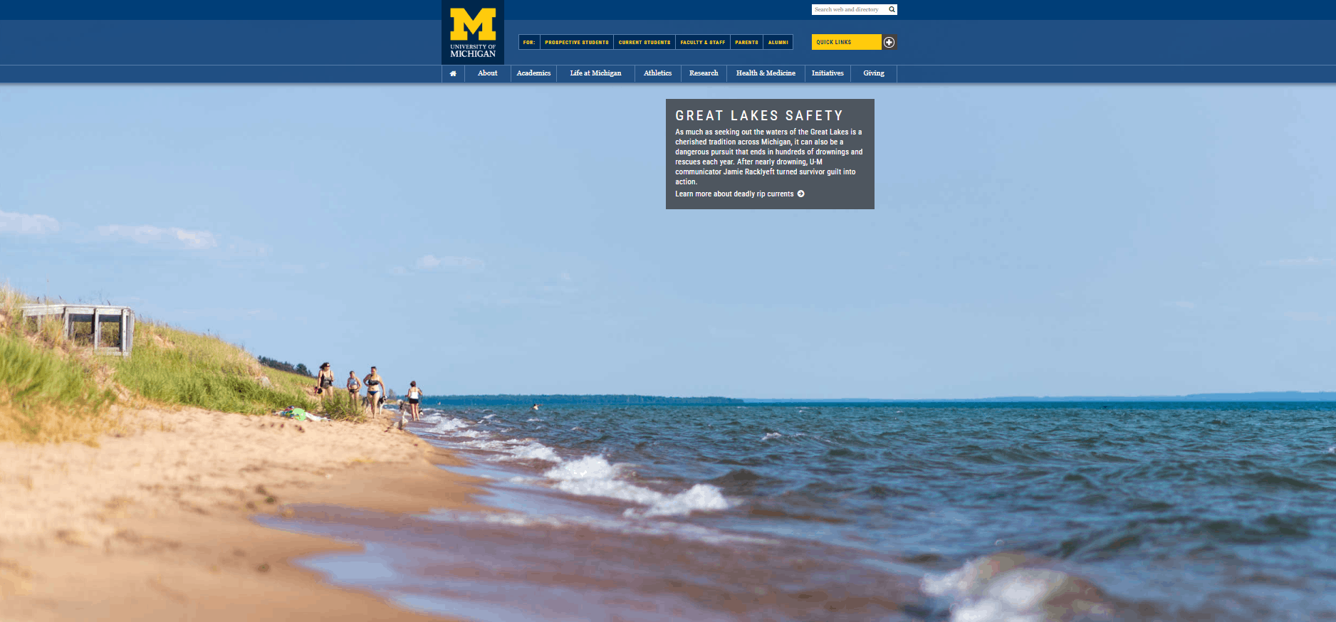 University of Michigan third place winner Convince & Convert university website study